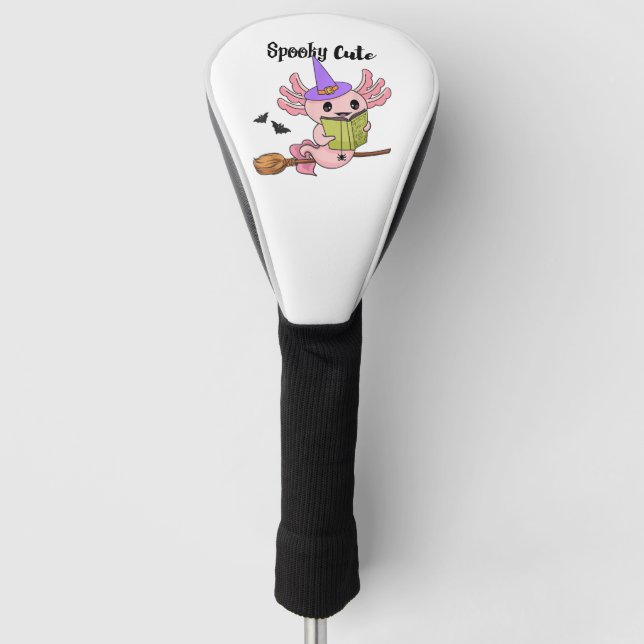 Spooky Cute Axolotl Halloween Golf Head Cover (Front)