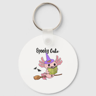 Spooky Cute Axolotl Halloween Key Ring