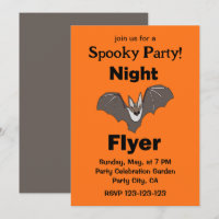 Spooky Cute Bat Night Flyer Party