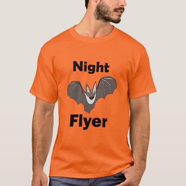 Spooky Cute Bat Night Flyer  T-Shirt (Front)