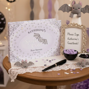 Spooky Cute Bats Halloween Baby Shower Guest Book
