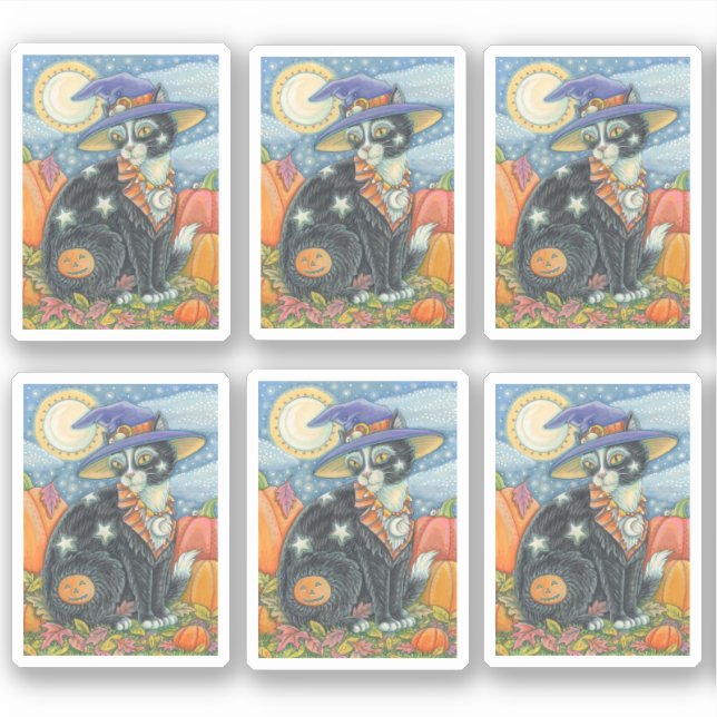 SPOOKY CUTE BLACK CAT WITCH HALLOWEEN MAGIC KITTEN (Front)