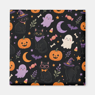 Spooky Cute Black Cats Magnet