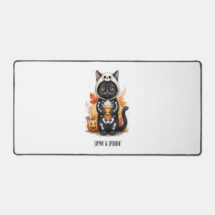 Spooky Cute Cat Halloween Desk Mat