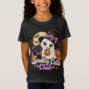 Spooky Cute Club T-Shirt, Halloween Ghost and Blac T-Shirt
