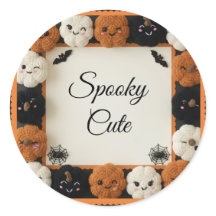 Spooky Cute Crochet Pumpkin Halloween Stickers