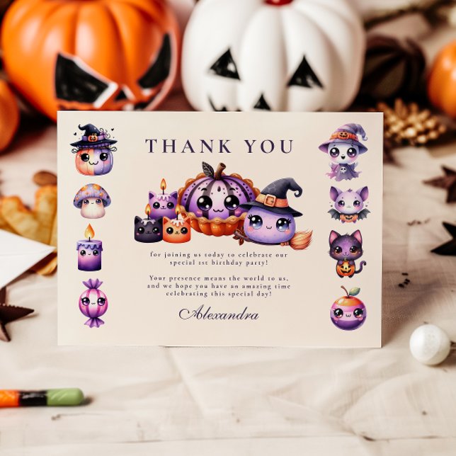 Spooky Cute First Birthday Thank You Card (Creator Uploaded)