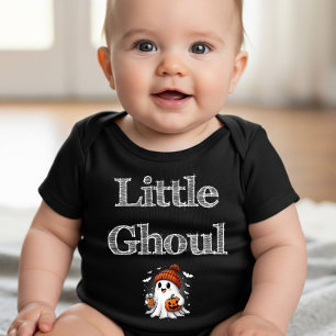 Spooky Cute Ghost and Pumpkin Halloween Baby Bodysuit