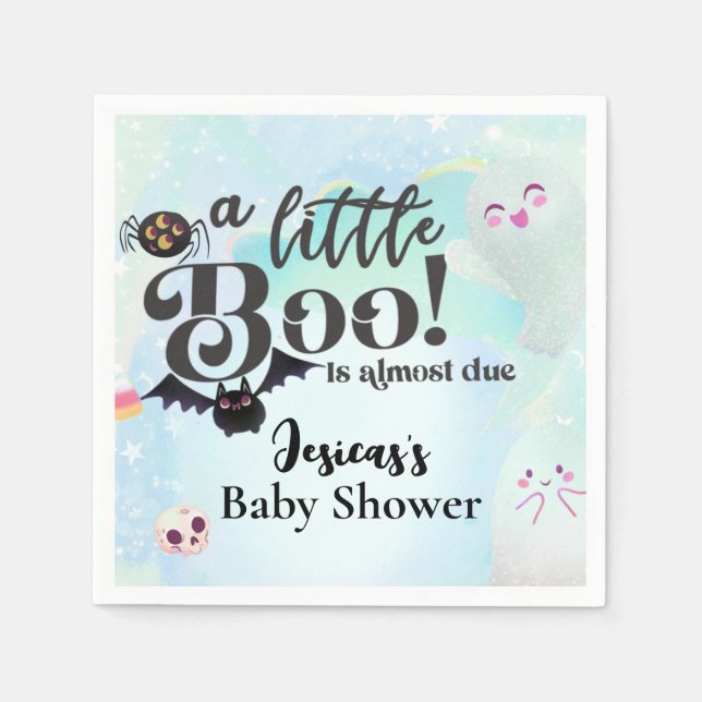 Spooky cute ghost Baby shower Napkin (Front)
