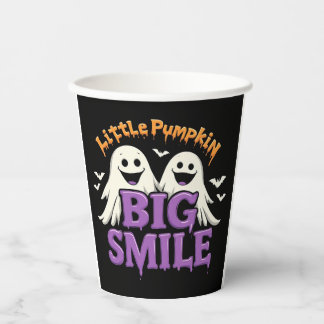🎃👻 Spooky Cute Ghost & Bat Halloween Party🦇✨ Paper Cups