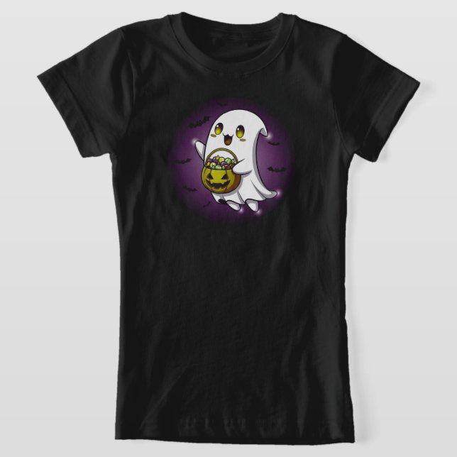 Spooky Cute Ghost | BLACK ONLY T-Shirt (Laydown)