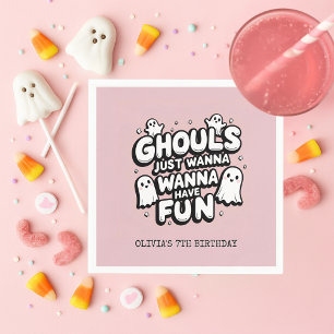 Spooky Cute Ghost Halloween Birthday  Napkin