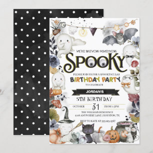 Spooky Cute Ghost Halloween Birthday Party Invitation
