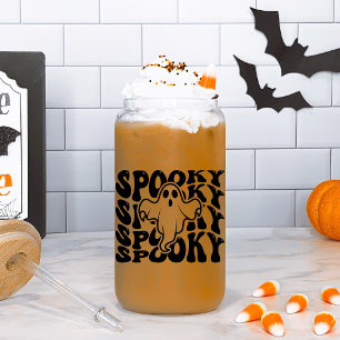 Spooky Cute Ghost Halloween Can Glass
