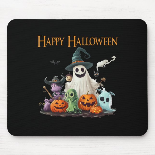 Spooky Cute Ghost Halloween Costume Happy Hallowee Mouse Pad (Front)