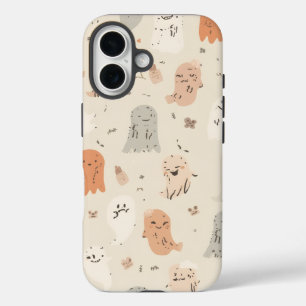 Spooky Cute Ghost Halloween iPhone 16 Tough Case. iPhone 16 Case