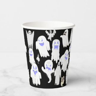 Spooky Cute Ghost Illustration Pattern – Halloween Paper Cups
