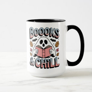 Spooky Cute Ghost Reading Book Mug