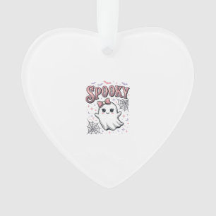 Spooky Cute Ghost Vintage Halloween Shirt Design_1 Ornament