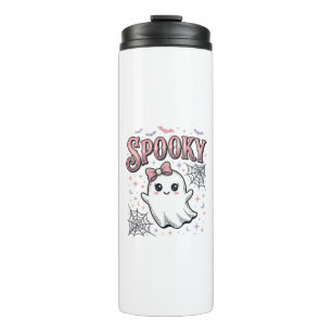 Spooky Cute Ghost Vintage Halloween Shirt Design_1 Thermal Tumbler