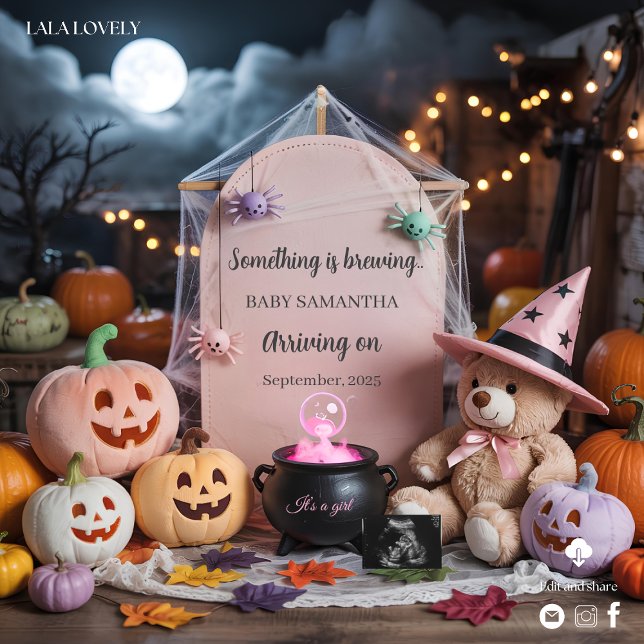 Spooky Cute Girl Halloween Pregnancy Announcement  (Creator Uploaded)