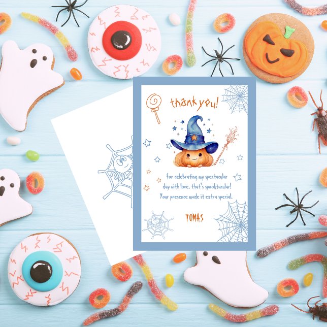 Spooky Cute Halloween Birthday Boy  Thank You Card (Creator Uploaded)