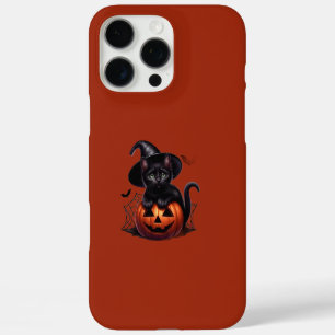 Spooky Cute Halloween Black Cat & Pumpkin Phone Ca iPhone 16 Pro Max Case
