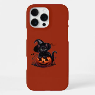Spooky Cute Halloween Black Cat & Pumpkin Phone Ca iPhone 16 Pro Max Case