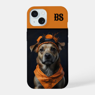 Spooky cute Halloween dog in Disguise iPhone 15 Case