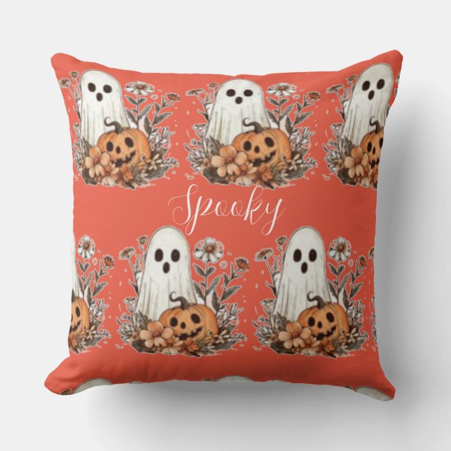 Spooky cute Halloween ghost   Cushion (Front)