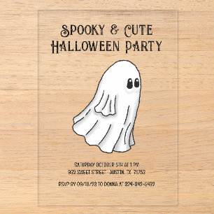 Spooky & Cute Halloween Ghost Party Acrylic Invitations