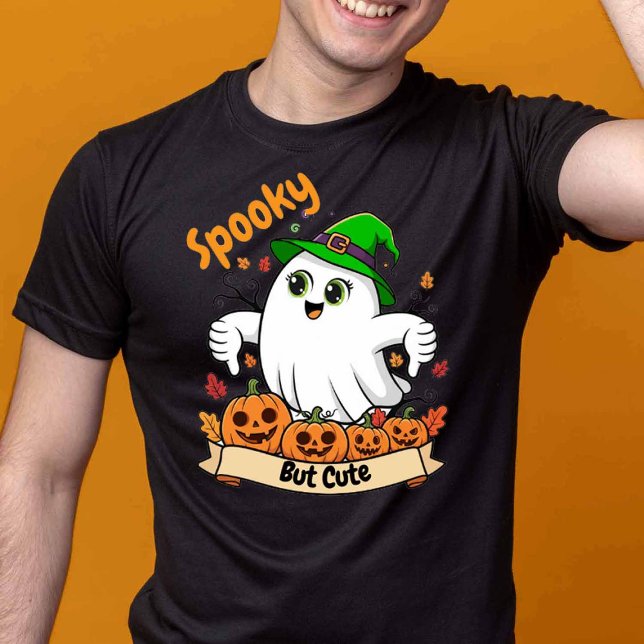Spooky Cute Halloween Ghost Typography Party T-Shirt (Creator Uploaded)