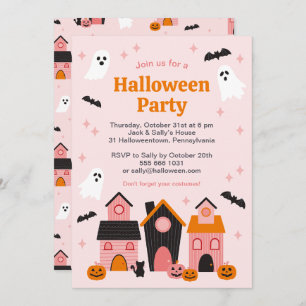 Spooky Cute Halloween Haunted Houses Invitation