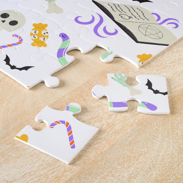 Spooky Cute Halloween Icons Jigsaw Puzzle (Side)