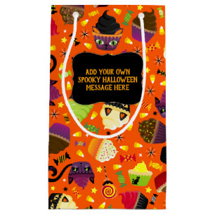Spooky Cute Halloween Kitty Cat Cupcakes Small Gift Bag