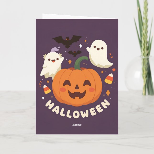 Spooky Cute Halloween Party Card (Back)