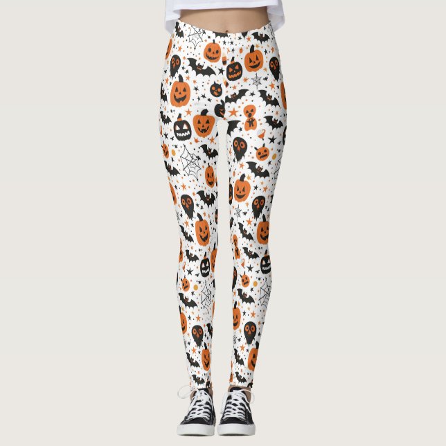 Spooky Cute Halloween Pattern  Leggings (Front)
