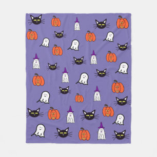 Spooky Cute Halloween Print Fleece Blanket