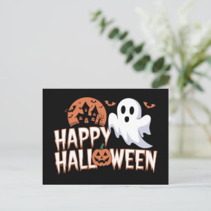 Spooky cute Happy Halloween ghost Holiday Postcard