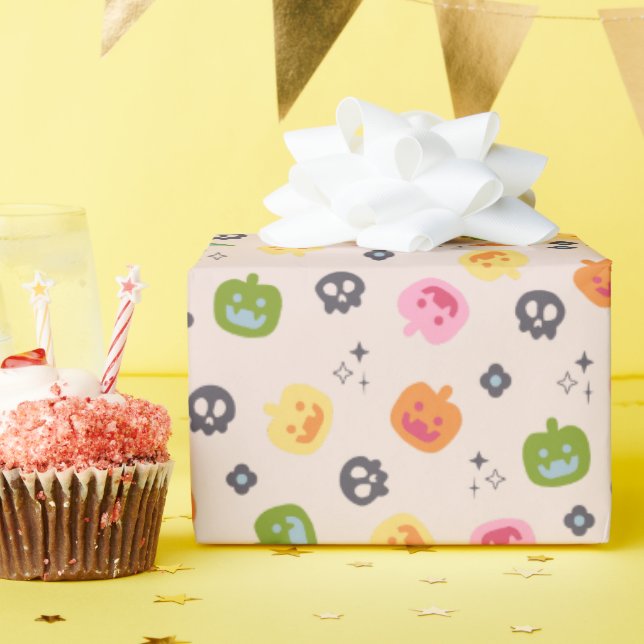 Spooky Cute Jack O'lantern Candy Wrapping Paper (Birthday Party)