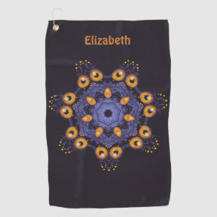 Spooky Cute Mandala Monster Art Halloween Creature Golf Towel