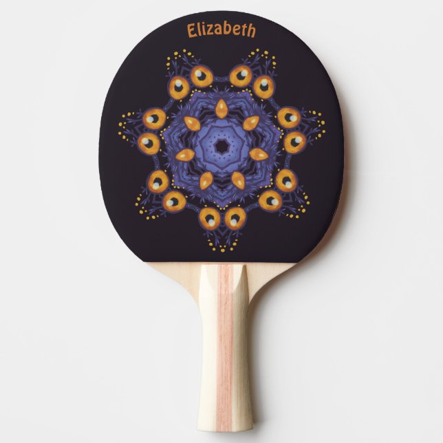 Spooky Cute Mandala Monster Art Halloween Creature Ping Pong Paddle (Front)