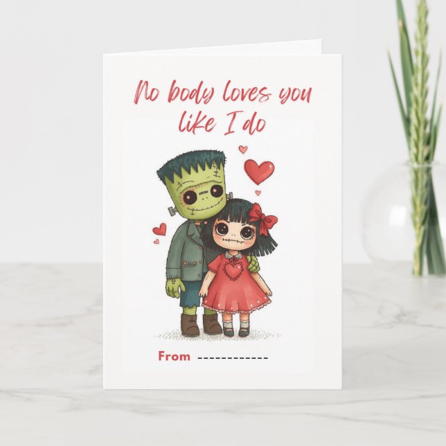 Spooky Cute Monster & Bride Card (Front)