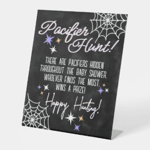 Spooky Cute Pacifier Hunt Pedestal Sign