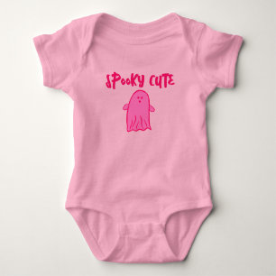Spooky Cute Pink Halloween Ghost  Baby Bodysuit