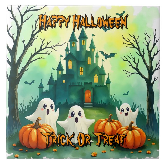 Spooky Cute Popular Halloween Collection Tile (Front)