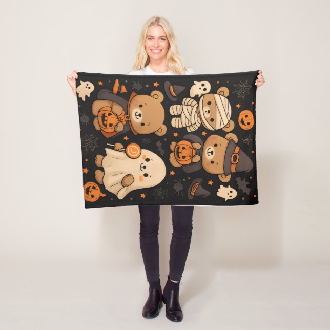 Spooky Cute Teddy Halloween Blanket  (In Situ)