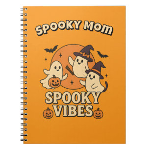 Spooky Cute Witchy Retro Ghosts Halloween Notebook