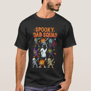 Spooky Dab Dance Halloween Funny Skeleton Pumpkin  T-Shirt