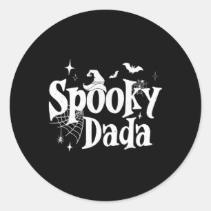 Spooky Dada Witch Funny Halloween Costume Dad Gran Classic Round Sticker